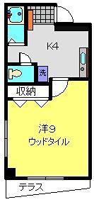 エクレール(1K/1階)の間取り写真