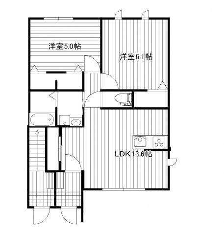デイジーコートA棟(2LDK/1階)の間取り写真