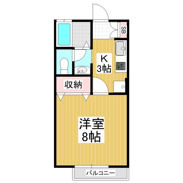 エクセルシオール(1K/1階)の間取り写真