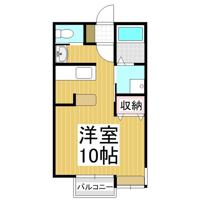 ベルメゾン城(ワンルーム/1階)の間取り写真