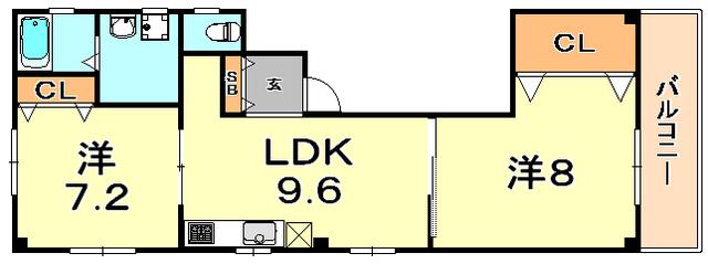 リーフマンション(2LDK/3階)の間取り写真