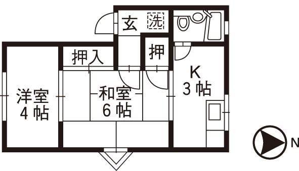 メゾンカーサ(2K/1階)の間取り写真