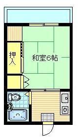 可愛ハイツ(1K/2階)の間取り写真
