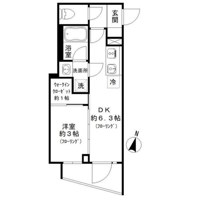 イプセ代々木上原DLX(1DK/1階)の間取り写真