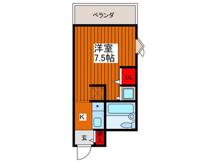 ウインベルソロ西川口第6(1K/2階)の間取り写真
