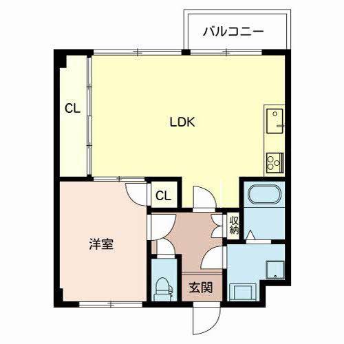 メゾンKANO(1LDK/2階)の間取り写真