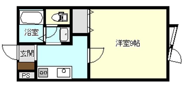 エステートA(1K/2階)の間取り写真