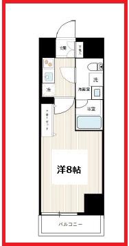 マーロ千住クレストタップ(1K/4階)の間取り写真