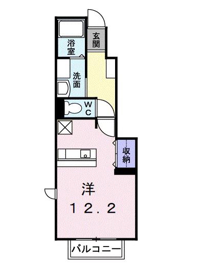 ハーモニータカラ(ワンルーム/1階)の間取り写真