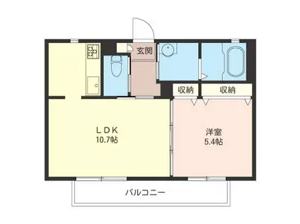 グリーンドバシ(1LDK/2階)の間取り写真