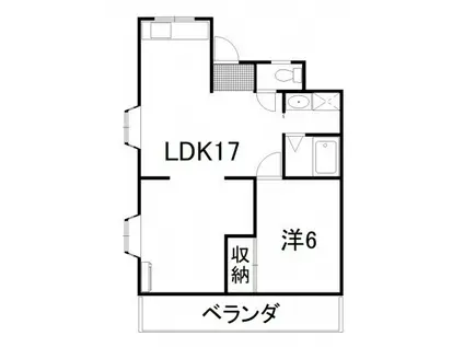 ラジュール 1LDK(1LDK/1階)の間取り写真