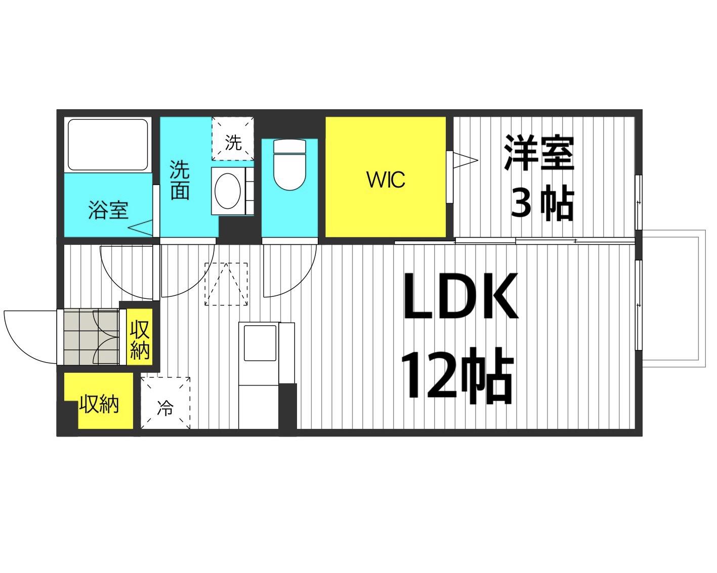 アヴァント(1LDK/2階)の間取り写真