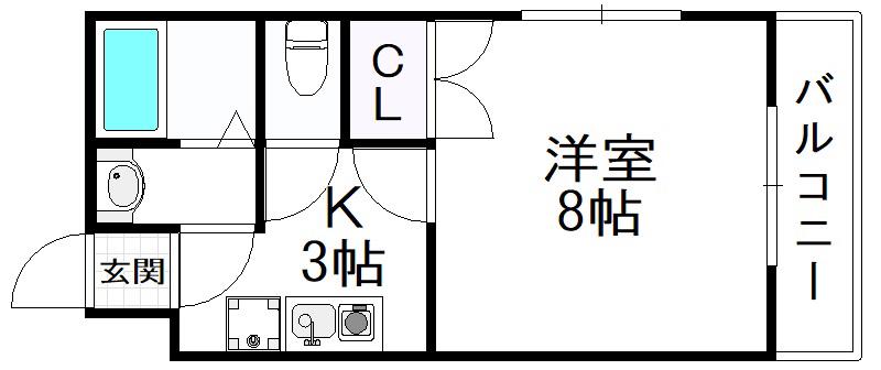 ぷちはうすマキノ(1K/1階)の間取り写真