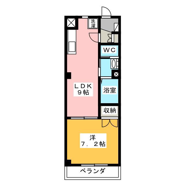 WAKABA ガーデンHILLS(1LDK/2階)の間取り写真