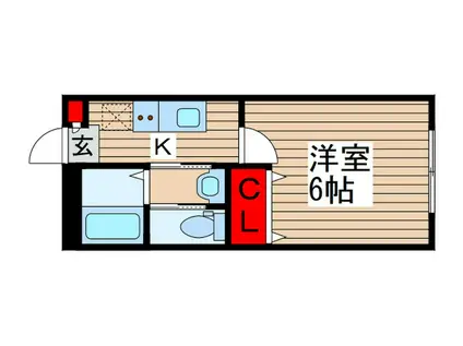 勝田台PDIII(1K/1階)の間取り写真