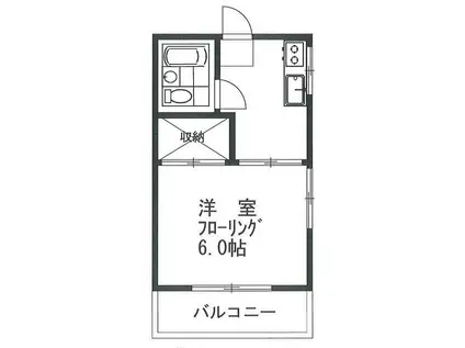 コーポ小野(1K/1階)の間取り写真