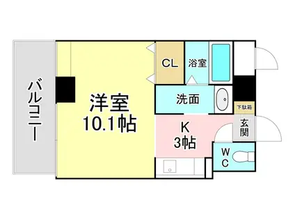 COCOメゾン(1K/3階)の間取り写真