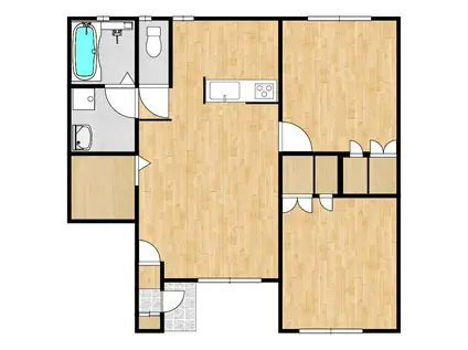 ボヌールK B棟(2LDK/1階)の間取り写真