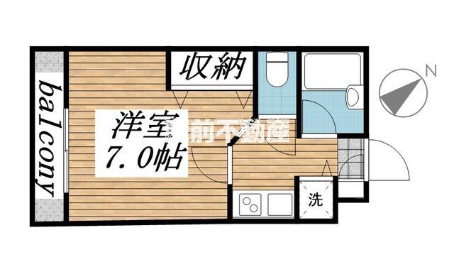 メゾンフジヨシ(1K/4階)の間取り写真