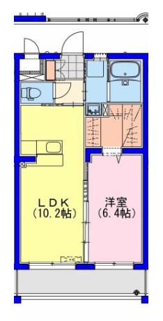 サンリットSR年見(1LDK/2階)の間取り写真