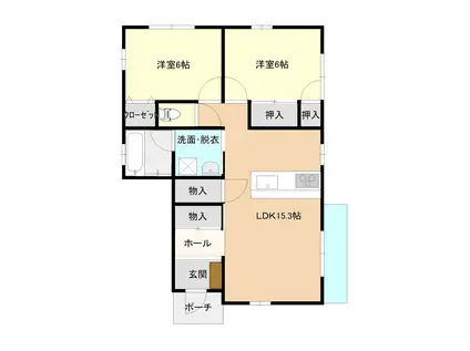 レジデンス国見(2LDK/1階)の間取り写真