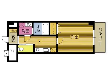 グラン・メゾン西鶴崎(1K/2階)の間取り写真