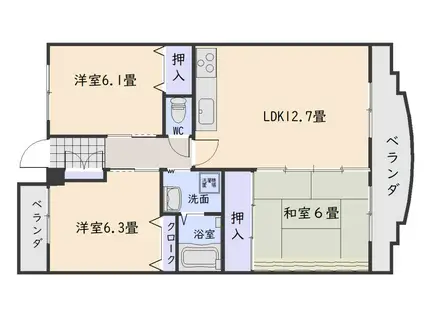 アークヒルズ(3LDK/2階)の間取り写真