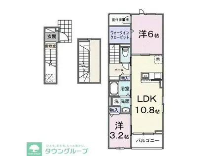 カーサ・プリ―ト(2LDK/3階)の間取り写真