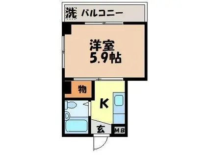 ハイツメディア(1K/5階)の間取り写真