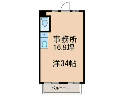OCEANII(ワンルーム/2階)の間取り写真