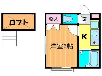 F・グレース住道(1K/1階)の間取り写真