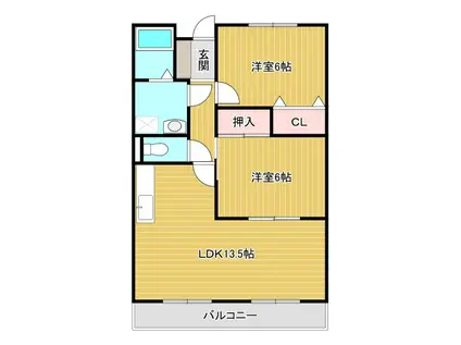 ライフポート野口(2LDK/1階)の間取り写真