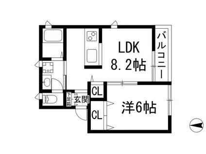 ベルリード宝塚(1LDK/2階)の間取り写真