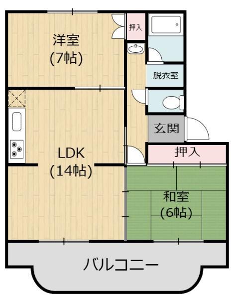 ハイムプレジデント(2LDK/3階)の間取り写真