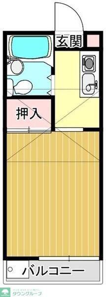 パールハイツフジミ(ワンルーム/2階)の間取り写真