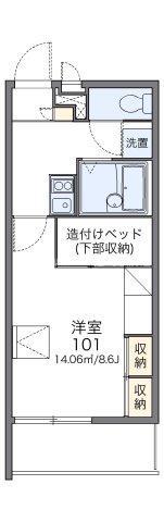レオパレスリバーサイドイン千星(1K/3階)の間取り写真