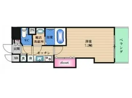 LUXE十三(1K/2階)の間取り写真