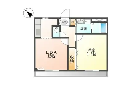フォルトゥーナ(1LDK/2階)の間取り写真