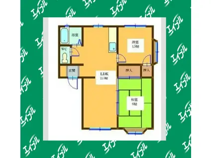 エクセルグリーン(2LDK/2階)の間取り写真