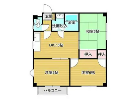 深山マンション(3DK/3階)の間取り写真