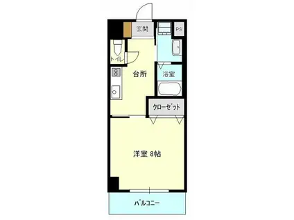 フルリール松浦II(1K/1階)の間取り写真