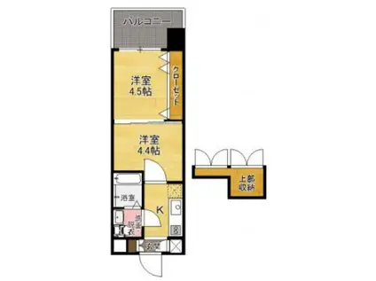 ORIENT BLD NO.51 PROJECT2100 日赤通オ(2K/8階)の間取り写真