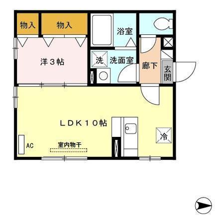 オーパスワンアネックス(1LDK/1階)の間取り写真