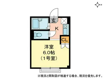 ラフィーネ(1K/3階)の間取り写真