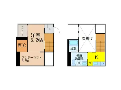 ローレルフォレスタ本陣 (1K/2階)の間取り写真