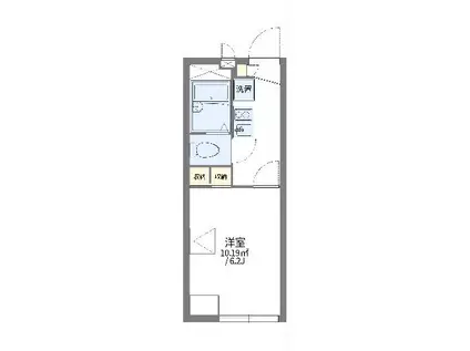 レオパレスウェルストンII(1K/1階)の間取り写真