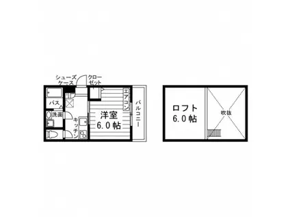 アルフィナード鷹峯(1K/1階)の間取り写真