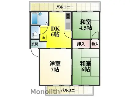 ビバライフ(3DK/2階)の間取り写真