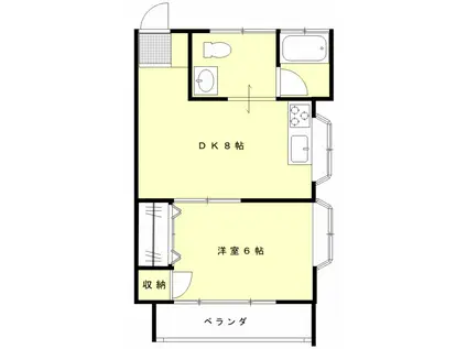 ニューフロンティアIIB棟(1DK/1階)の間取り写真