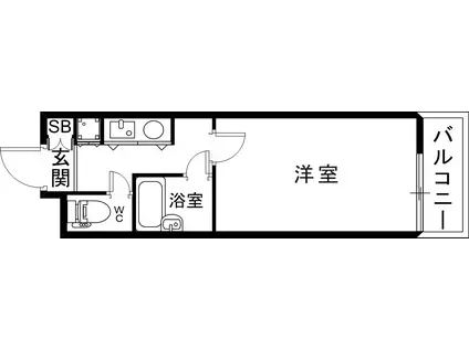 ヴィラユーゲント(1K/1階)の間取り写真